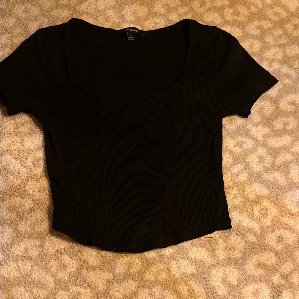 Ambiance Black Short Sleeve Top